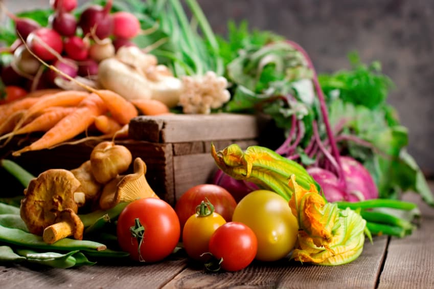 A colorful assortment of vegetables and whole foods
