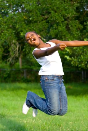 A child enjoys active outdoor movement